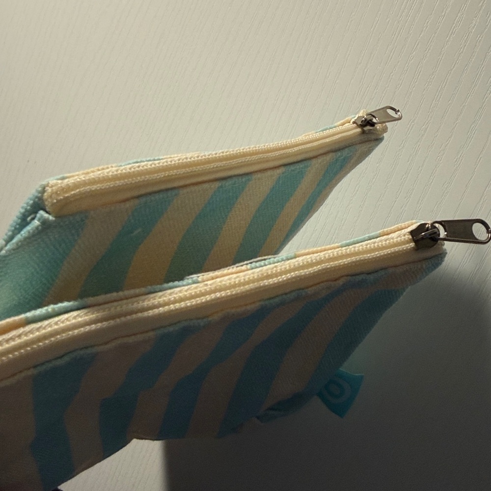 Target Striped Blue and Cream Pouches 2 - Picture 2 of 3